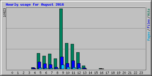 Hourly usage for August 2016