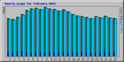 Hourly usage for February 2023